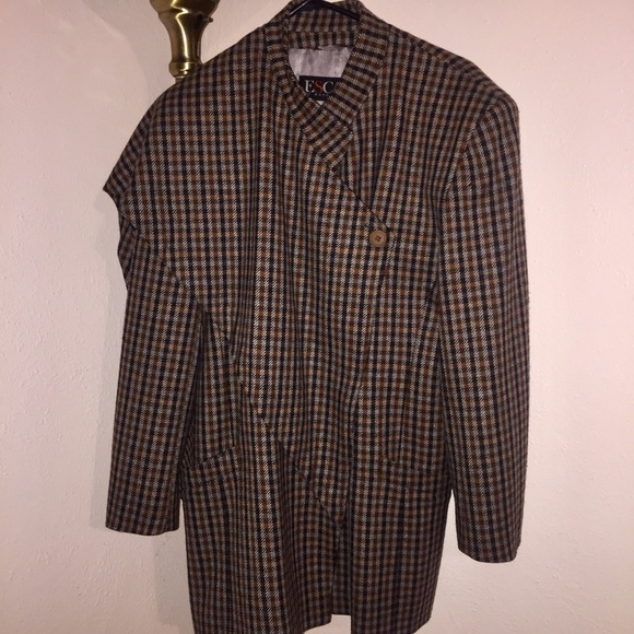 Escada by Margaretha Ley New Wool Plaid Coat Sz 42 - Picture 1 of 8